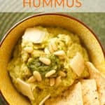Creamy Basil Pesto Hummus Recipe