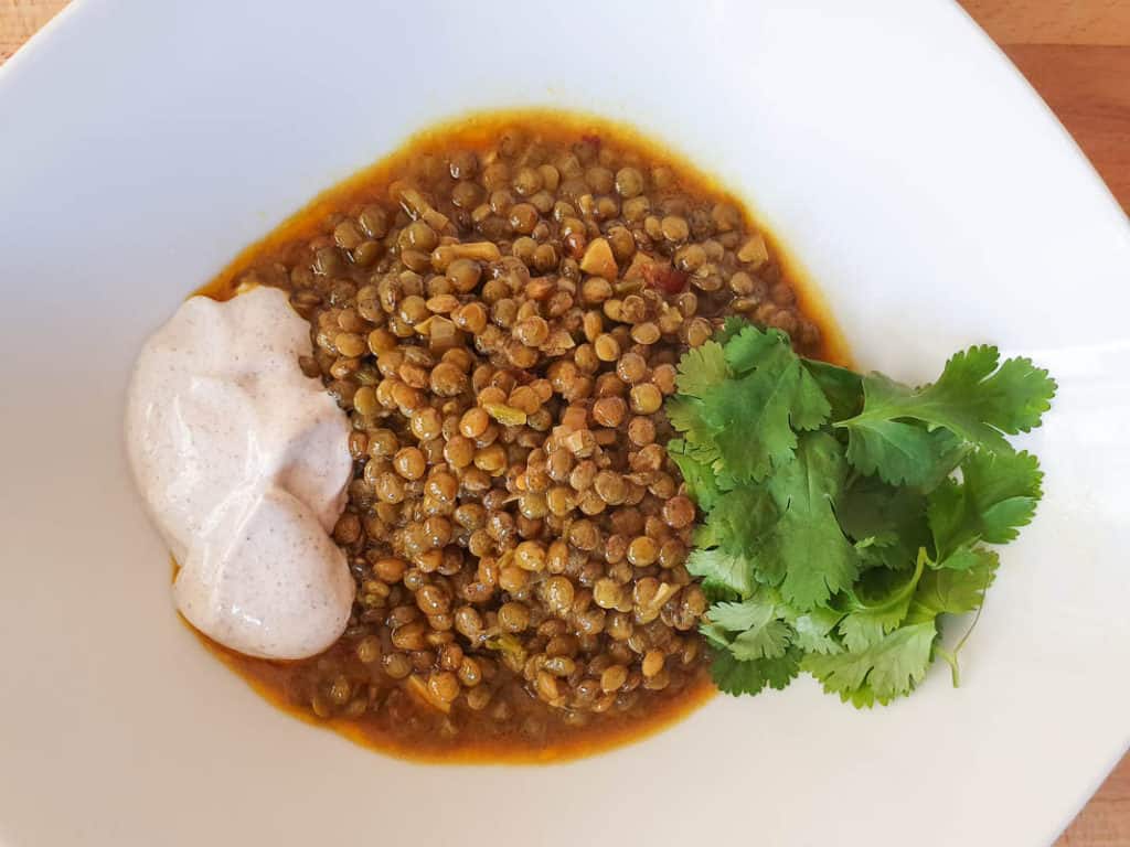 Indian lentil curry - Green Lentil Dhal
