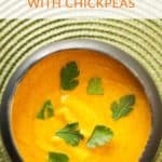 Sweet And Savory Moroccan Pumpkin Soup With Chickpeas