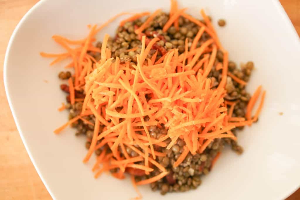 Carrot and lentil salad