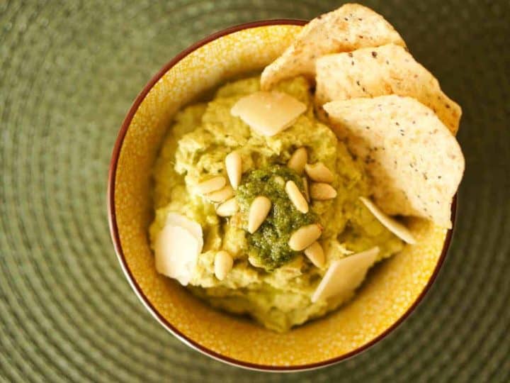 Basil Pesto Hummus Recipe