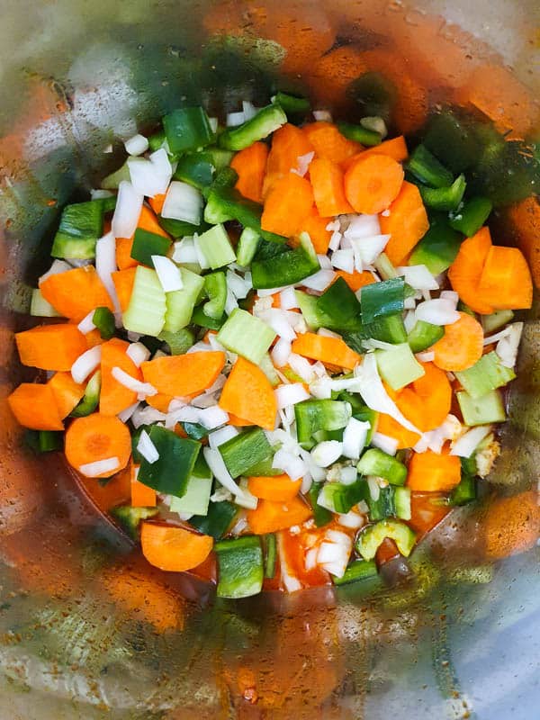 Adding vegetables to the Instant Pot