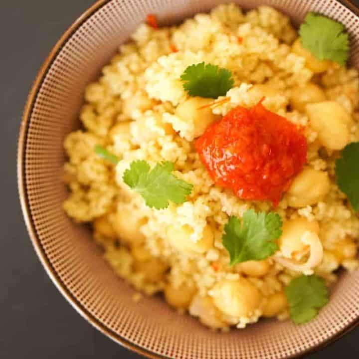 Couscous à l'harissa à la rose