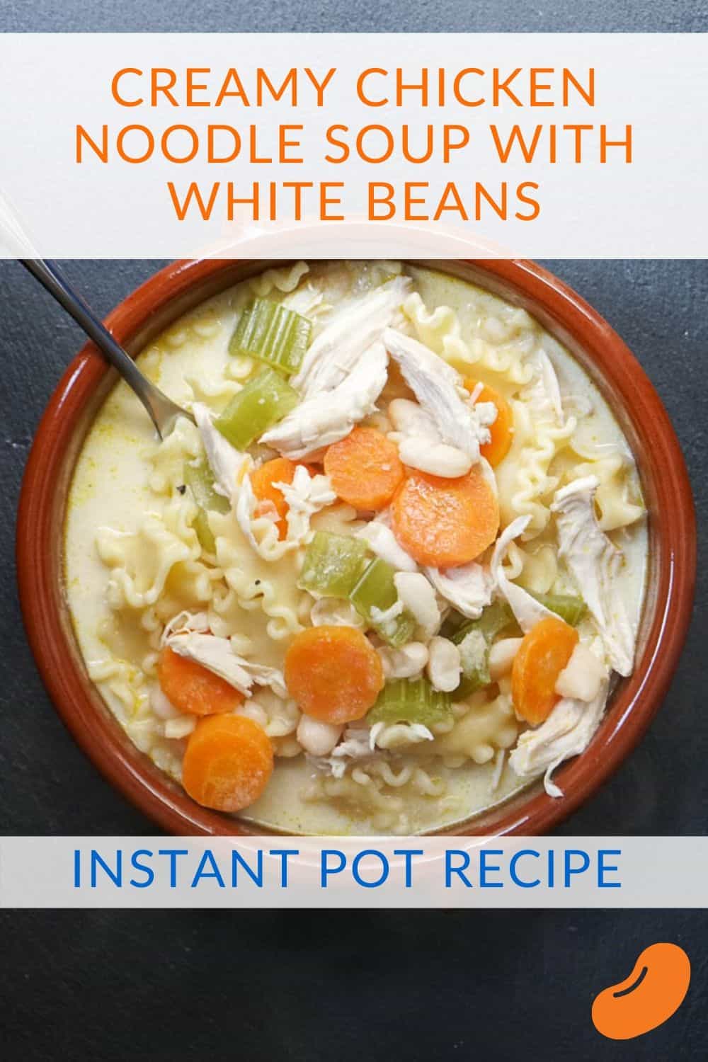 Instant Pot Creamy Chicken Noodle Soup With White Beans