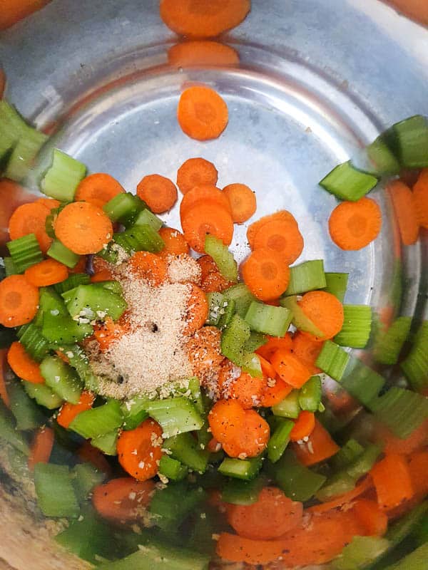 cooking carrots and celery in an instant pot
