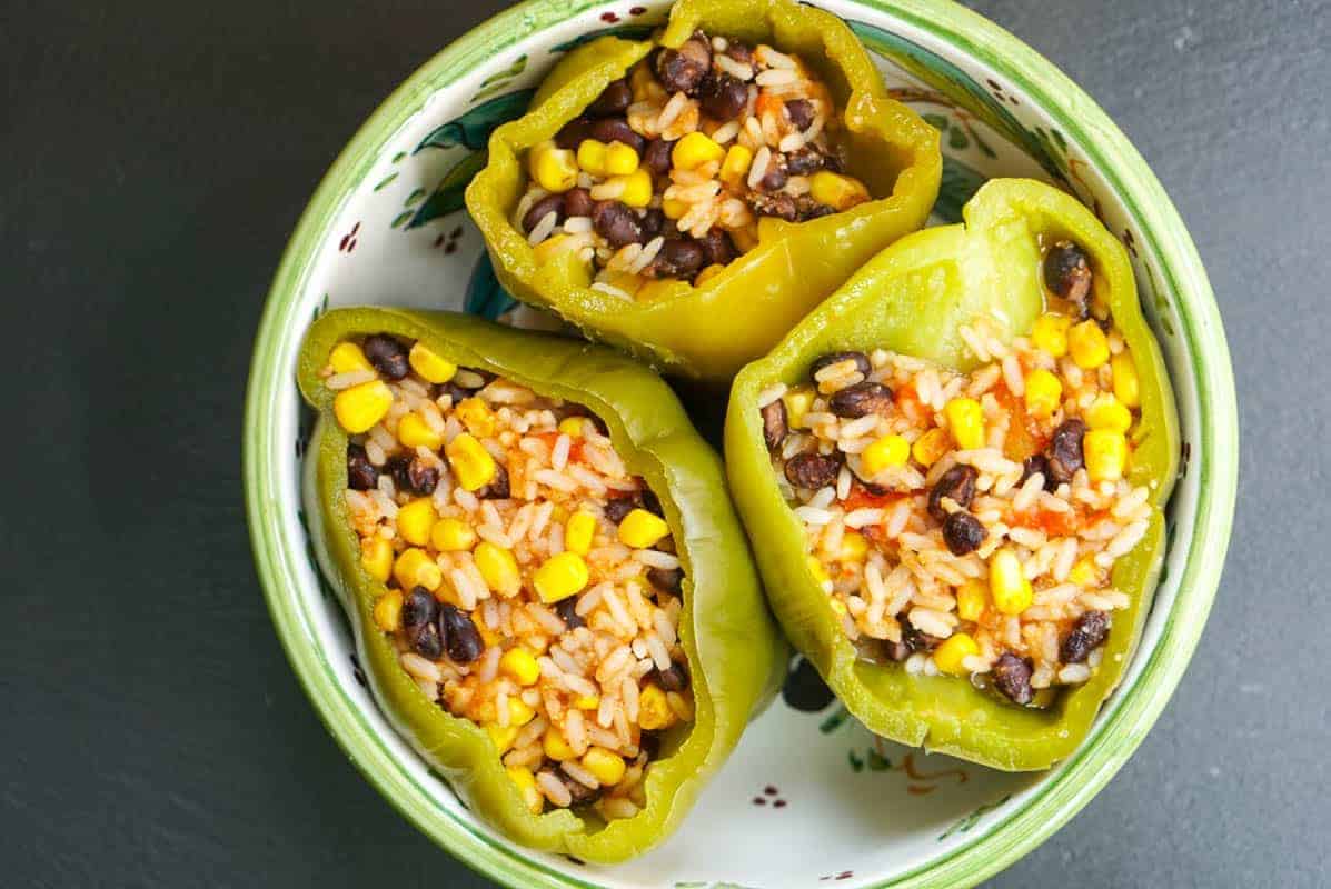 Instant Pot Vegetarian Stuffed Peppers With Black Beans
