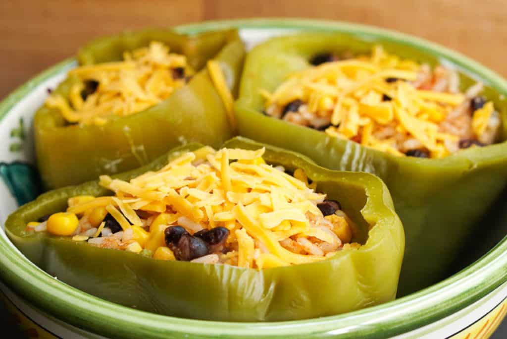 vegetarian stuffed peppers with cheese