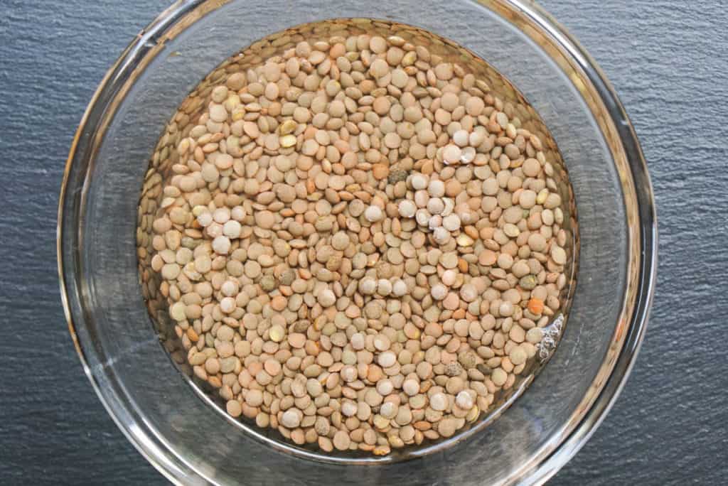 soaking lentils
