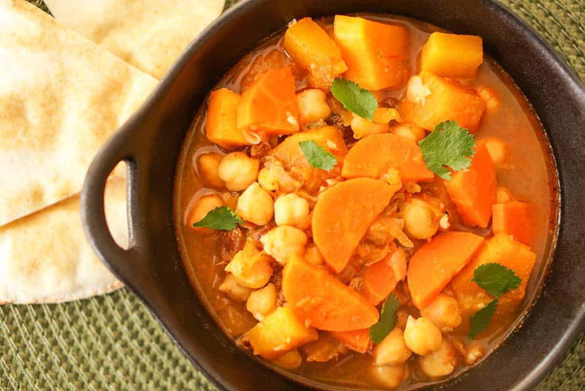 Harissa-Spiked Moroccan Stew With Pumpkin And Chickpeas