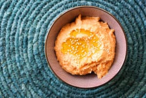 Homemade Hummus With Red Pepper