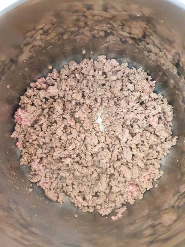 Sautee ground beef in an instant pot