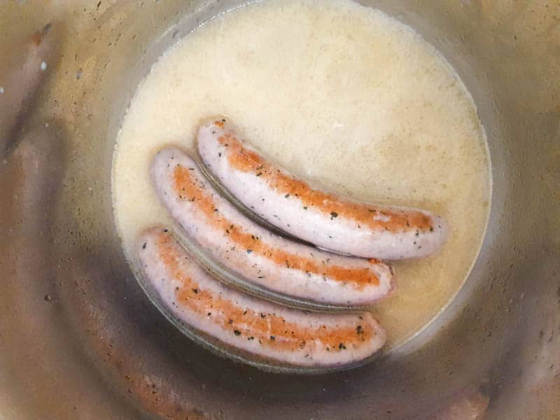 Using the saute function to cook sausage in an Instant Pot