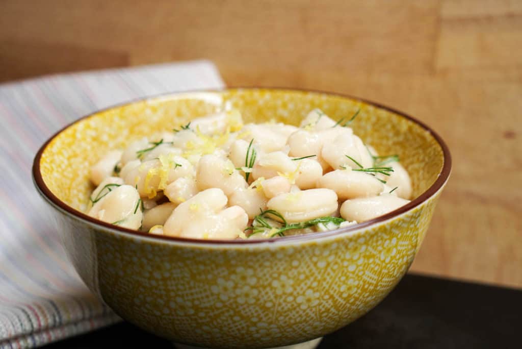 lemon and dill with white beans
