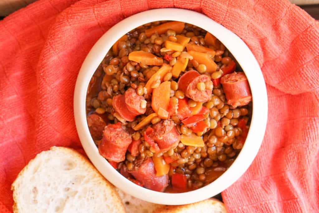 Lentil chorizo stew