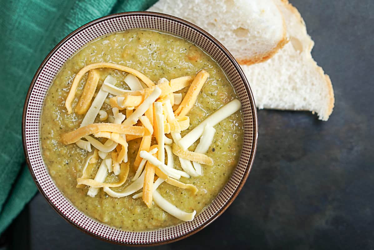 Healthy Broccoli Cheddar Soup With White Beans