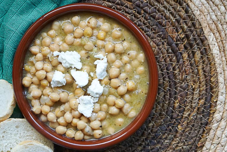 Lemony Greek Chickpea Soup - Traditional Revithia - The Bean Bites